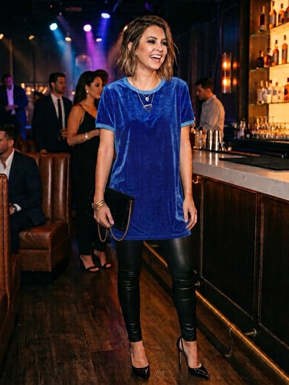 Johnny Was Pete & Greta Keisha light lapis Velvet Royal Blue oversized